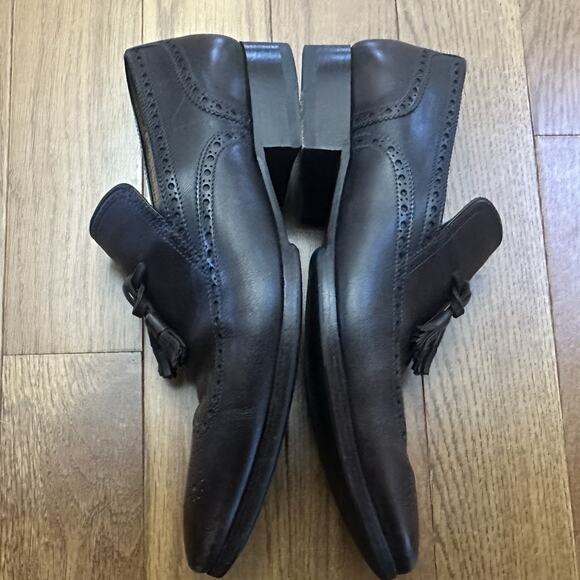 Gucci Mens 8 Brown Leather Tassel Designer Dress Slip On Italian Loafers Shoes - Picture 8 of 13